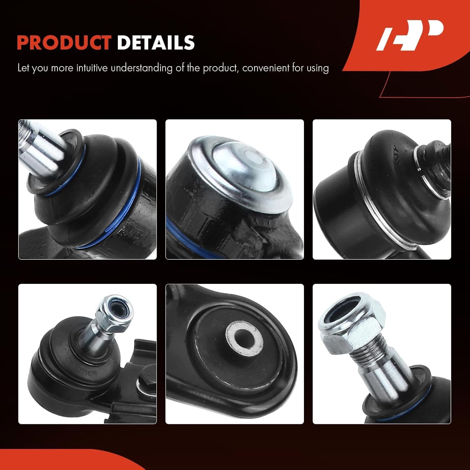 A-Premium Set of 6, Front Lower Control Arm, Sway Bar Link, Outer Tie Rod End, Compatible with Chevrolet Aveo (5) 2004-2011, Suzuki Swift+ 04-09, Pontiac G3 09-10, G3 Wave 09, Wave (5) 05-08