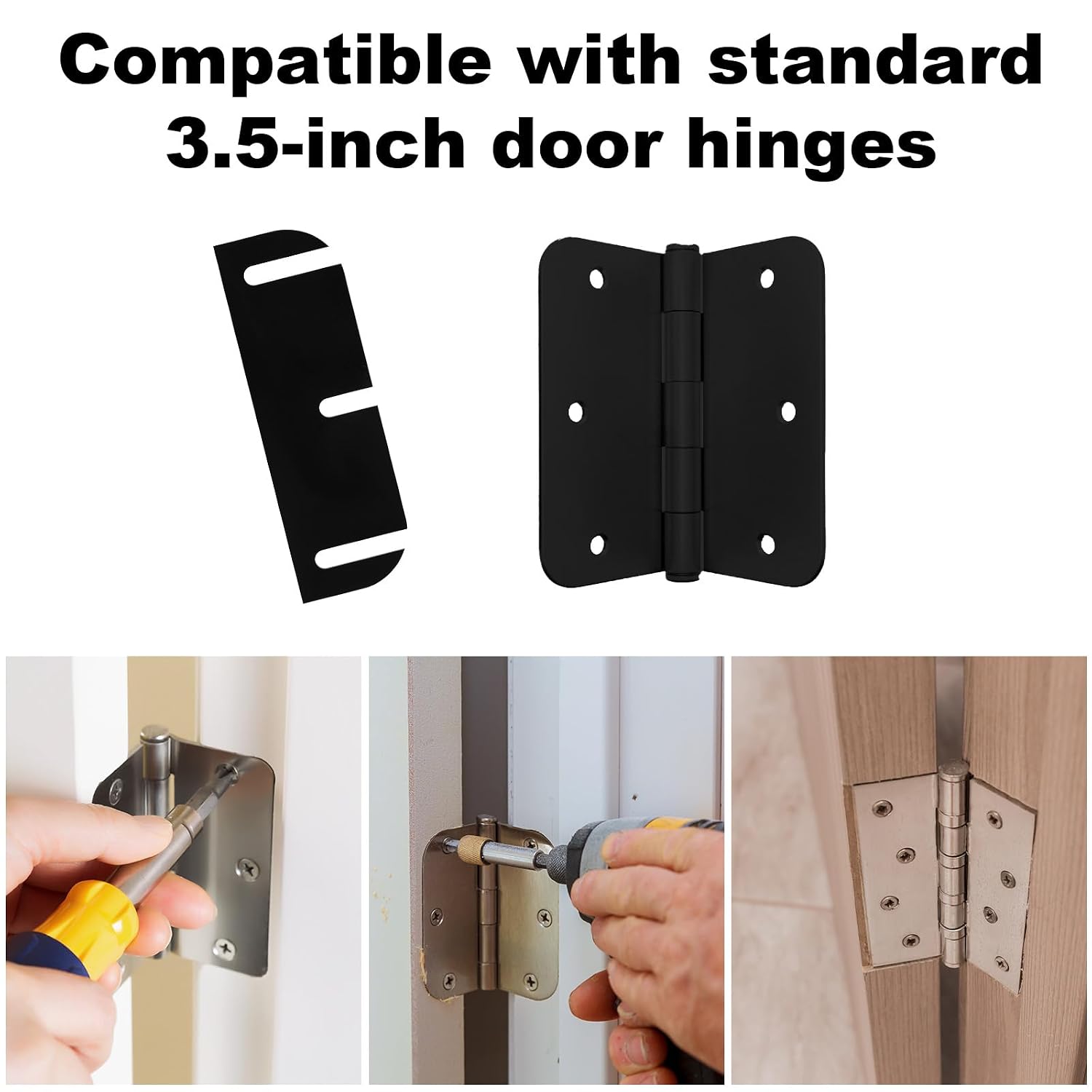 10pcs Door Hinge Shims, 3.5in/8.85cm Hinge Shims 0.050in/0.13cm Thickness Adjustable Spacer for Doors Filling Gaps Align Prevents Air Leakage (Can Be Trimmed to 0.035in/0.09cm Thickness)