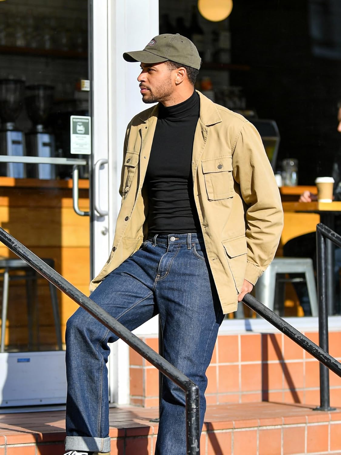 Mens Mock Turtleneck Long Sleeve Shirts, High Neck Thermal Base Layer - Image 4