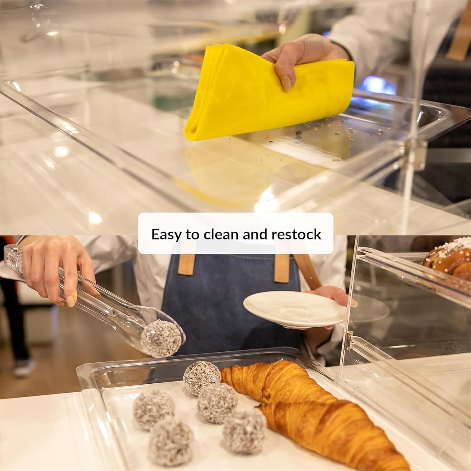 Commercial Bakery Display Case Clear Acrylic Countertop Pastry Case with Magnetic Door for Cookies Donuts Cupcakes Cakes Space Saver