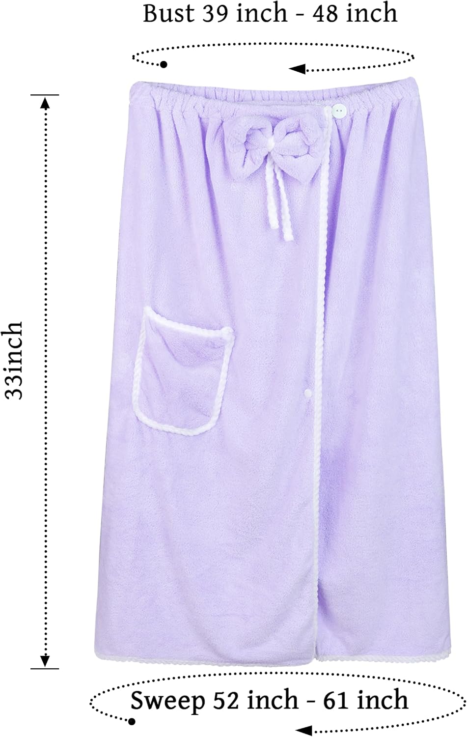Towel Wrap Women Shower Robe Adjustable Closure Bathrobe with Hair Drying Towel & Spa Wraps image 2