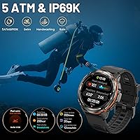 Vista 5 de AMAZTIM Reloj inteligente GPS para hombres, posicionamiento de 6 satélites, brújula, cuerpo de acero inoxidable, impermeable 50M, batería extra
