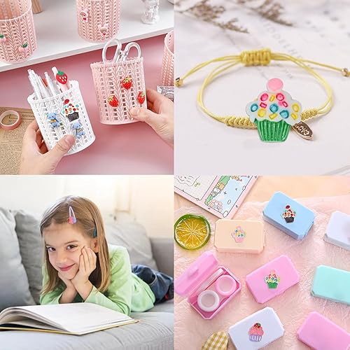 Miniatura 5 de Honbay 24 dijes para cupcakes, postres, slime, temática alimentaria, cabujones de resina con parte trasera plana, bonitos adornos para accesorios