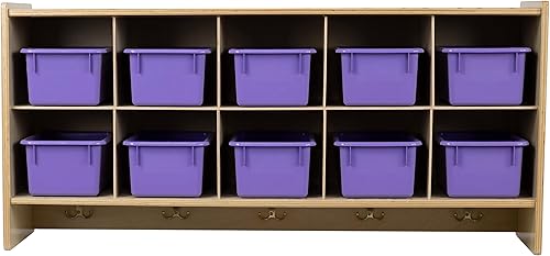 Miniatura 18 de Cubos organizadores de almacenamiento, 10 cubos con ganchos para abrigos, estante colgante de pared para juguetes de niños, guardería, aula, 47 Sin
