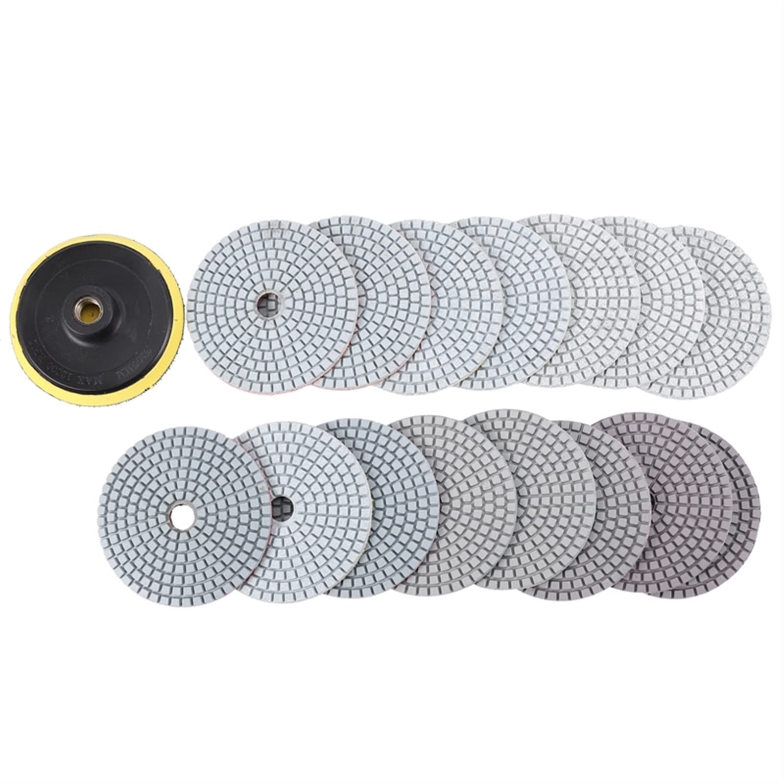 Pulidora Eléctrica en Húmedo 16pcs Kit de almohadillas pulido diamantes 4 pulgadas 100 mm Húmedo/seco for piedra granito Pulido mármol hormigón Uso molienda Discos establecidos