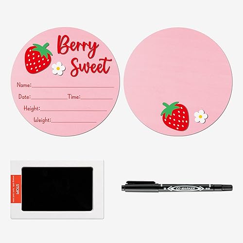 R HORSE Baby Announcement Sign with Ink Pad and Marker
