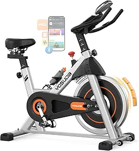 YOSUDA Exercise Bike, Brake Pad Stationary Bike for Home with Exclusive App, Magnetic Indoor Cycling Bike with 300 lb Weight Capacity, Low Noise, Tablet Holder and Fitness Courses for Weight Loss
