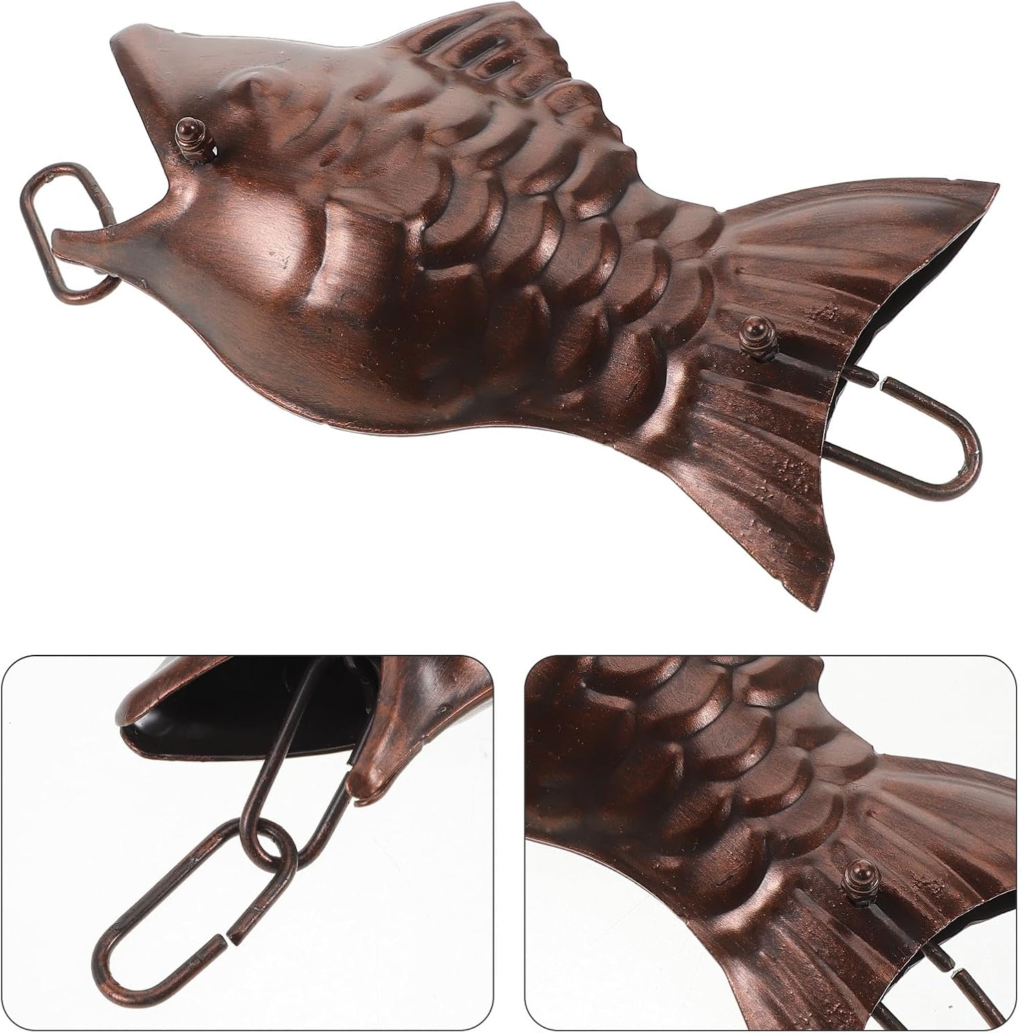 ibasenice Aluminum Alloy Rain Chain for Gutters Decorative Copper-Style Metal Rain Chain with Chimes Garden