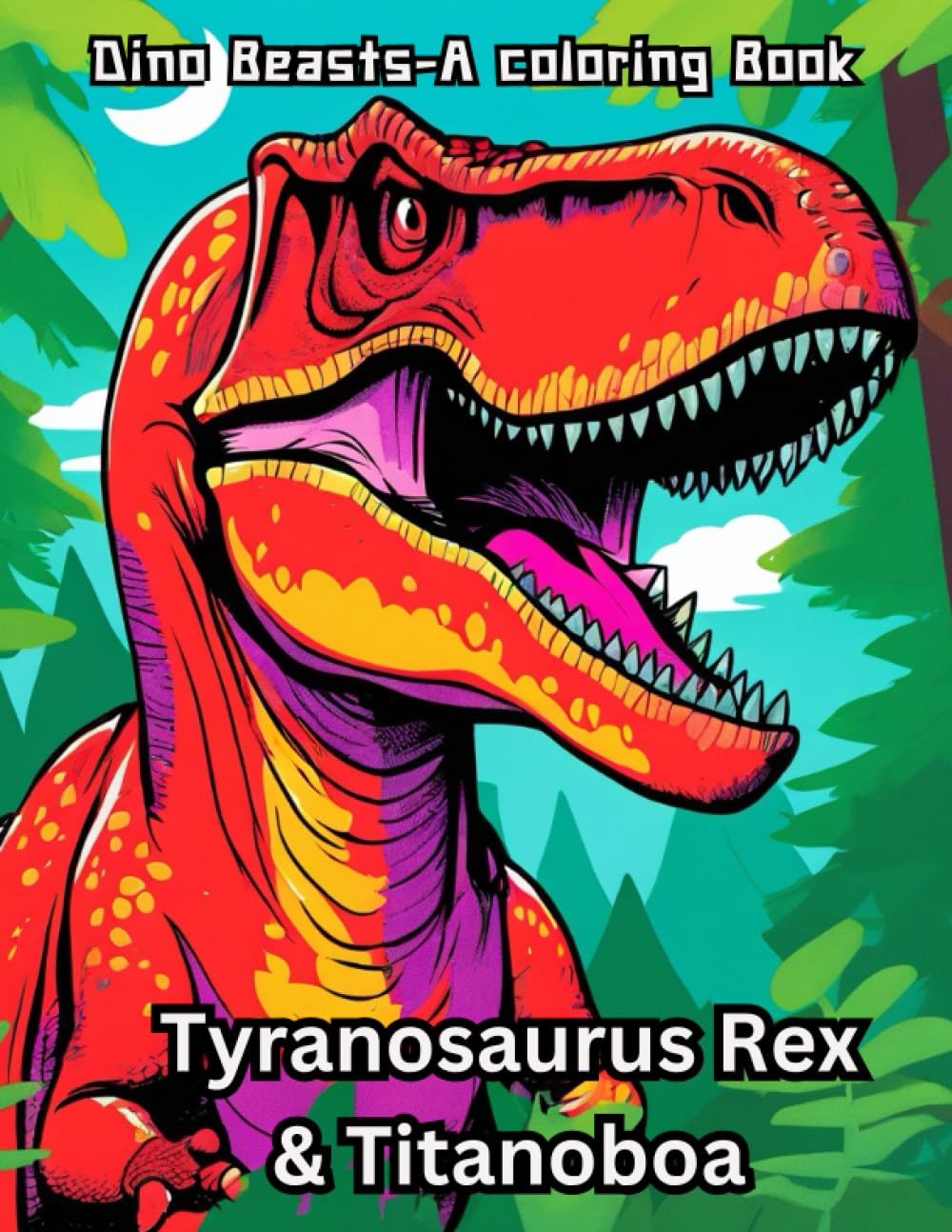 Dino Beasts- A Coloring Book: Awesome Coloring Book For Kids Featuring The Tyranosaurus Rex and The Titanoboa