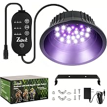 UVB Light for Reptiles Separate Daylight & UVB 10.0/5.0/3.0 Reptile Light Fixture 10W LED Lamp with 24H Cycle Timer UVA UVB Light for Bearded Dragon, Chameleon, Gecko