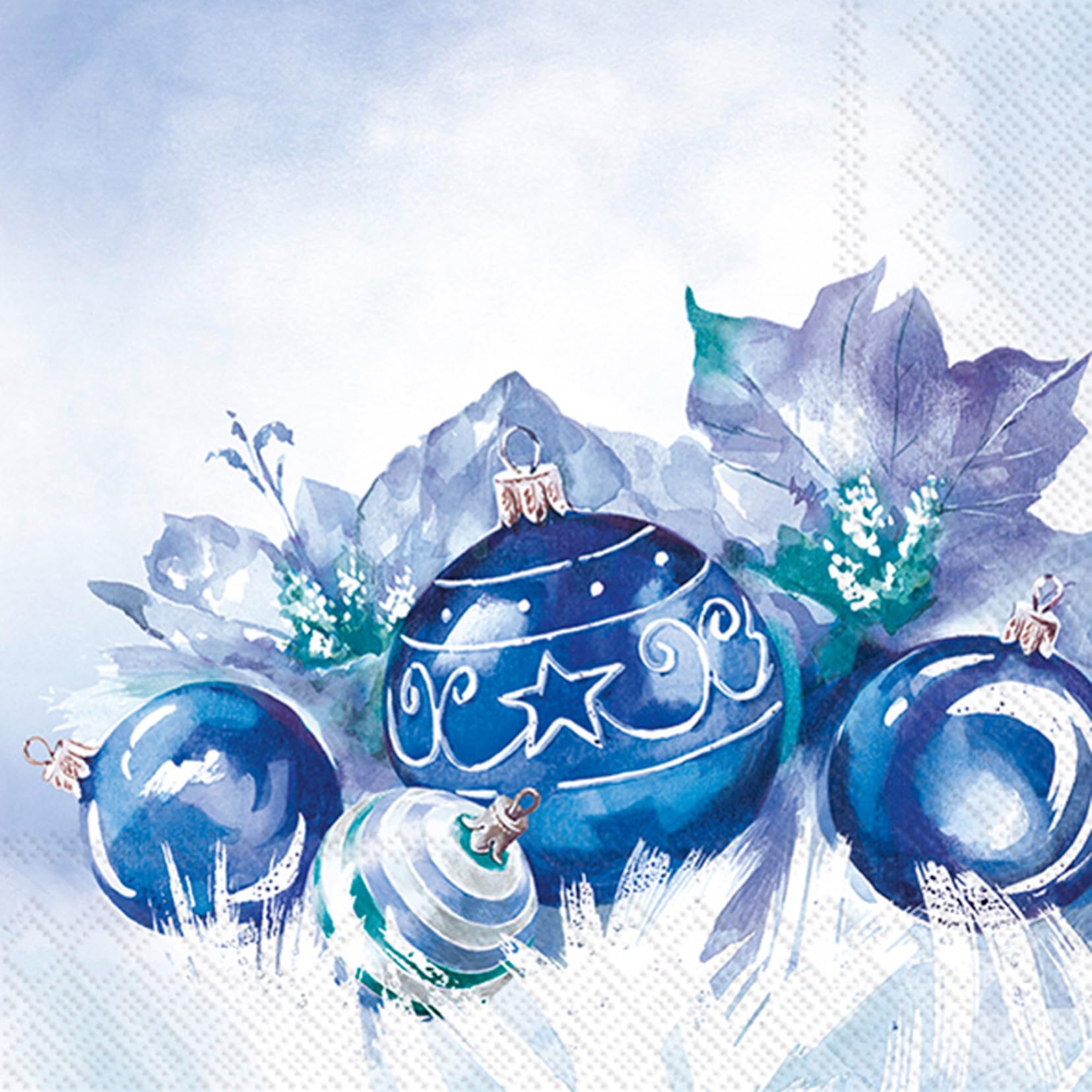 IHR Ideal Home Range Lot De 20 Serviettes De Fête Jetables En Papier Triple épaisseur, 16,5 X 16,5 Cm, Décorations De Noël (argenté