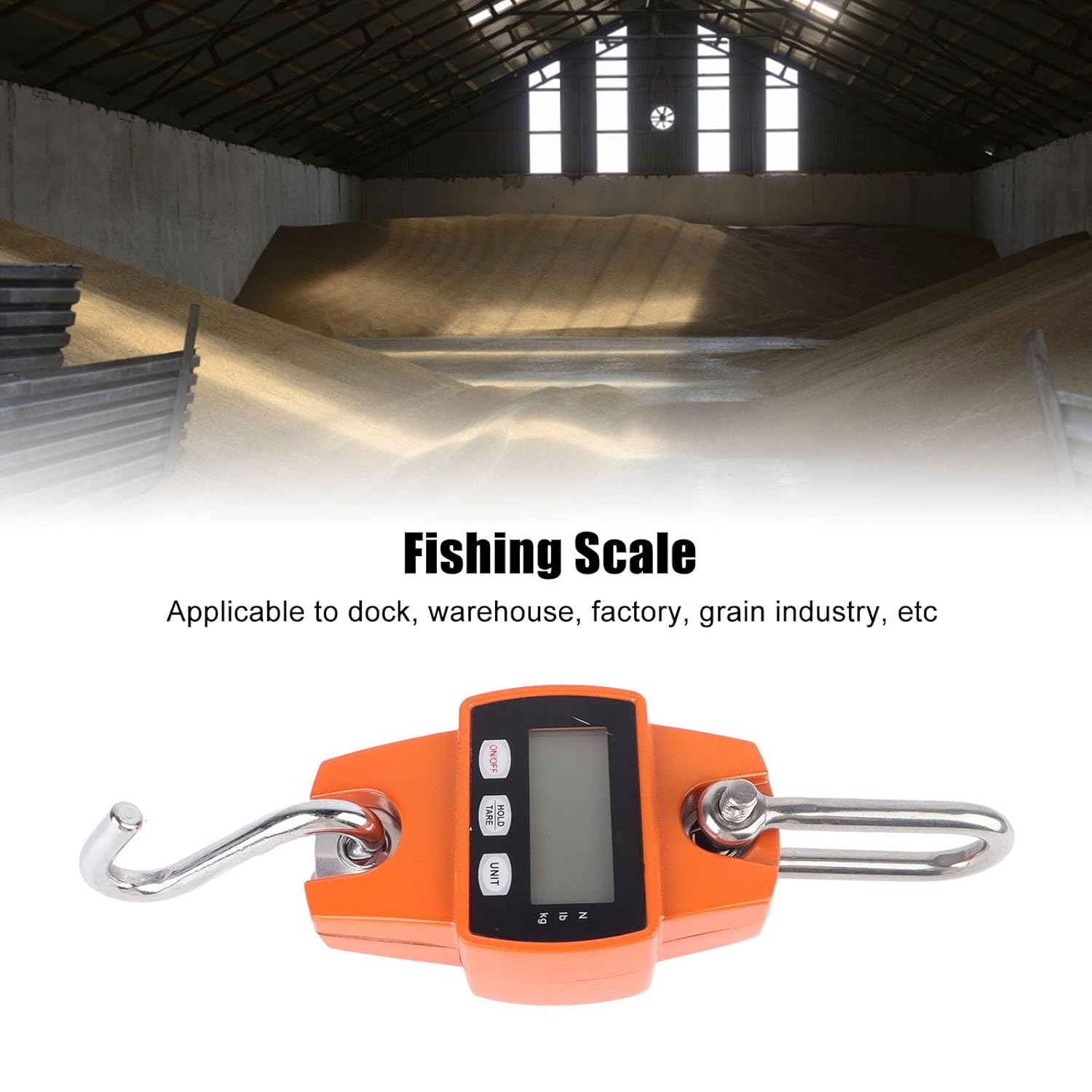 300KG Digital Hanging Scale, Wide Measurement Range Accuracy, with Clear Panel HD Display Tare Function, for Roadside Stall Vegetable Market Seafood