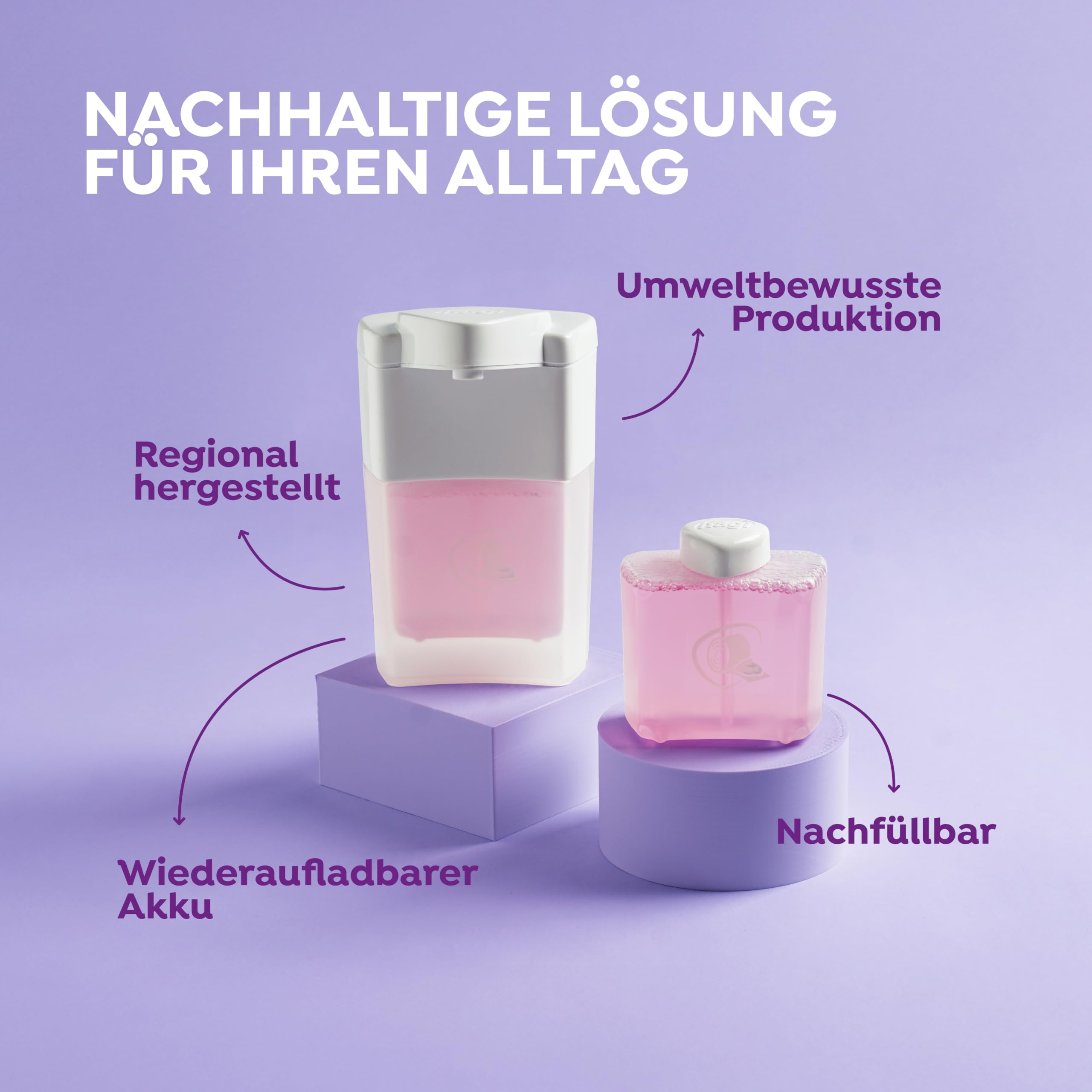 Schiuma hagi per la cura e l'igiene intima al posto delle salviette umidificate: erogata senza contatto dal dispenser automatico di schiuma hagi (a batteria)