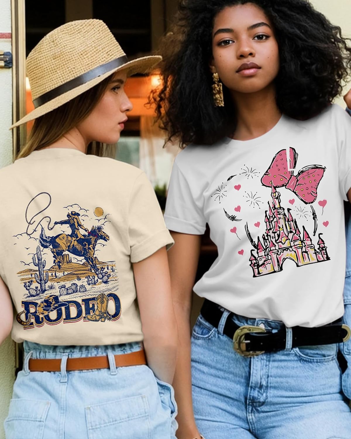 Flafens T Shirts for Women Graphic Tees - Womens T-Shirts Cotton Cute Fit Tshirts Teens Girls - Image 4