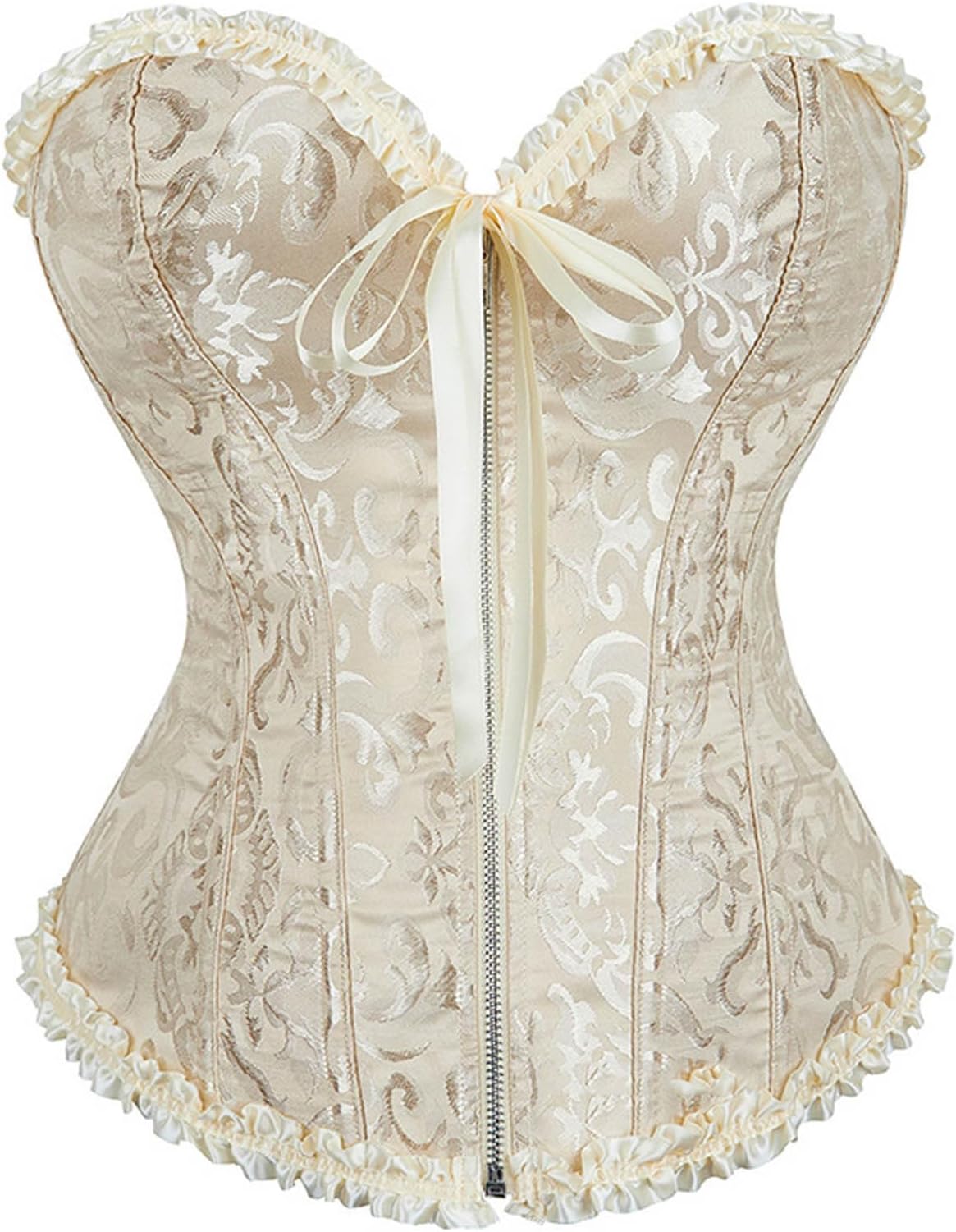 Corset Tops for Women, Bustier Shapewear Lingerie, Lace Waist Push Up Bodysuit Overbust Shapewear Renaissance Top