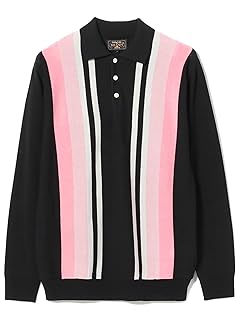 Stripe Rayon Cotton Polo Shirt 38-12-0017-156 38120017156: Black Stripe Rayon Cotton Polo Shirt 38-12-0017-156 38120017156: Black