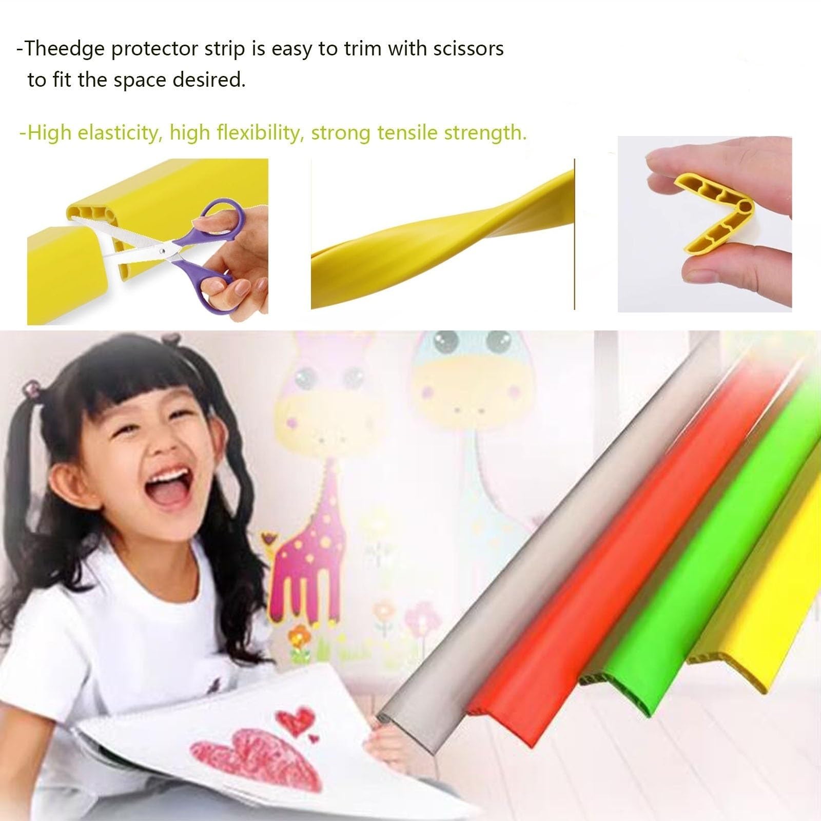 Protectores de Esquina de Pvc para Paredes, Protectores de Borde de Parachoques Auto-Adhesivos para Papel de Pared de Azulejos de Cerámica, Tiras de Borde de Armario, Pelar y Pegar 1 1.2 1.5m Largo (