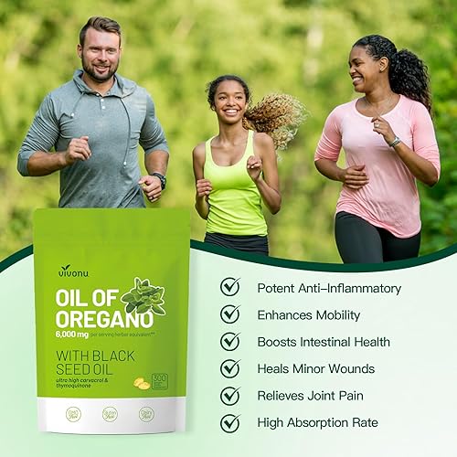 Miniatura 6 de Aceite de Orégano 300 Cápsulas con Aceite de Semilla Negra  Antioxidantes Naturales para Fitness  Apoyo Nutricional (VOB_M6)