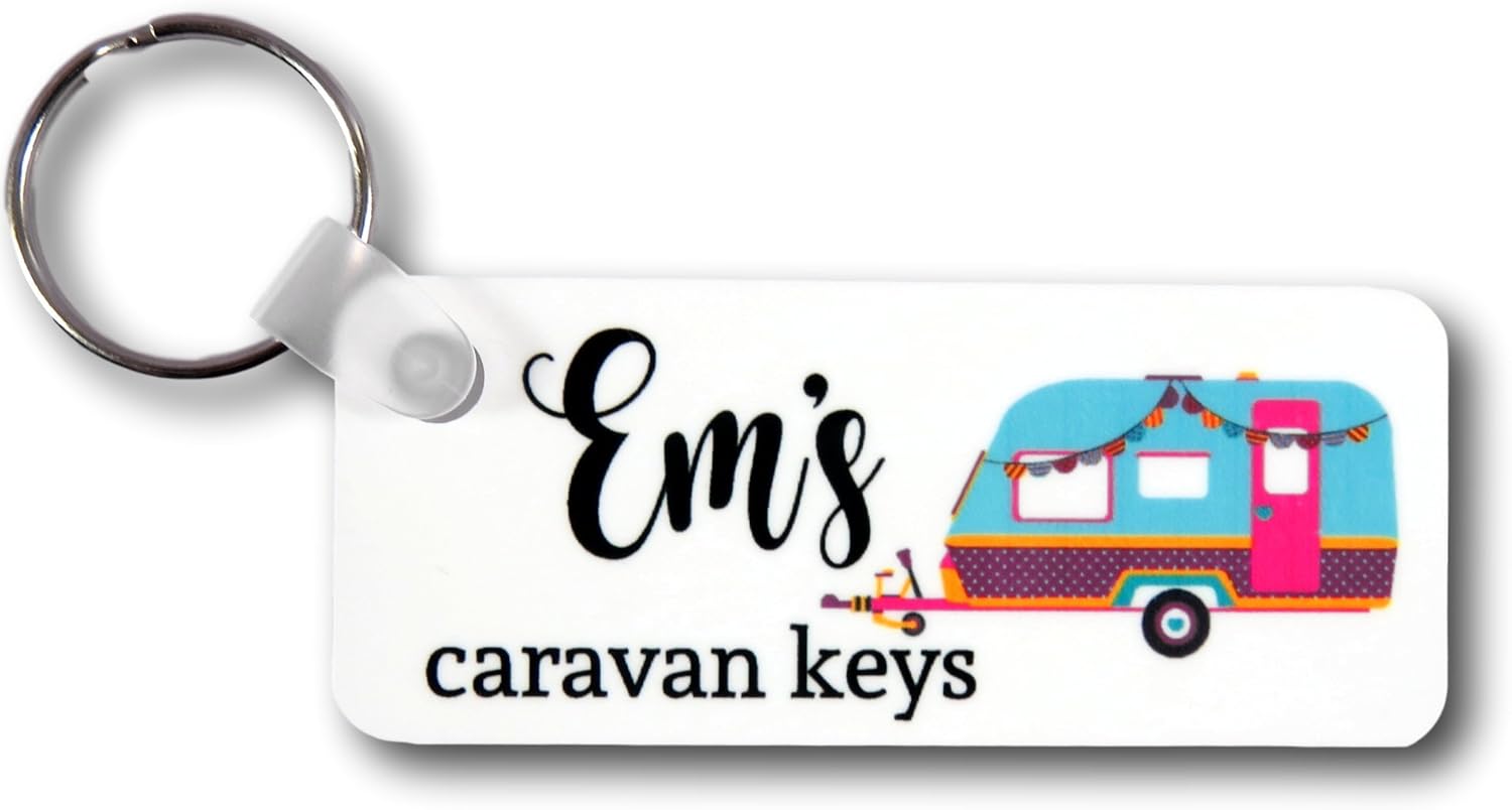 Personalised Caravan keys keyring new caravan gift campervan keys