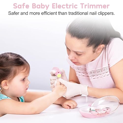 Miniatura 6 de Qunlions life Glopole - Lima de uñas para bebé con luz kit de cortaúñas eléctrico seguro para recién nacidos y niños pequeños dedos de los pies y