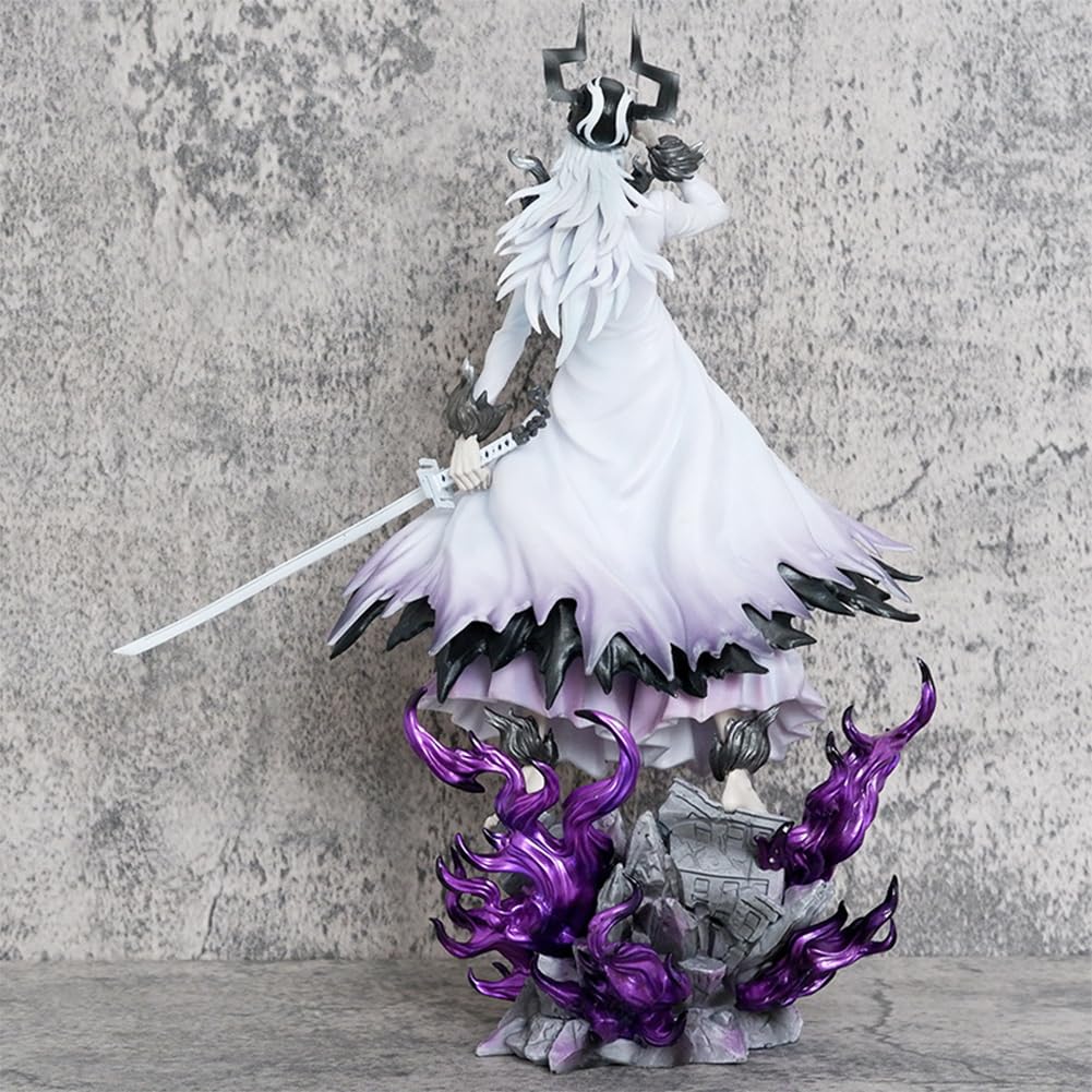 Kurosaki Ichigo Figura de acción con cabeza intercambiable Accesorios Blanco Ichigo Figura Deluxe Base Ver, 31 cm Coleccionable Estatua de Escritorio Ornamentos