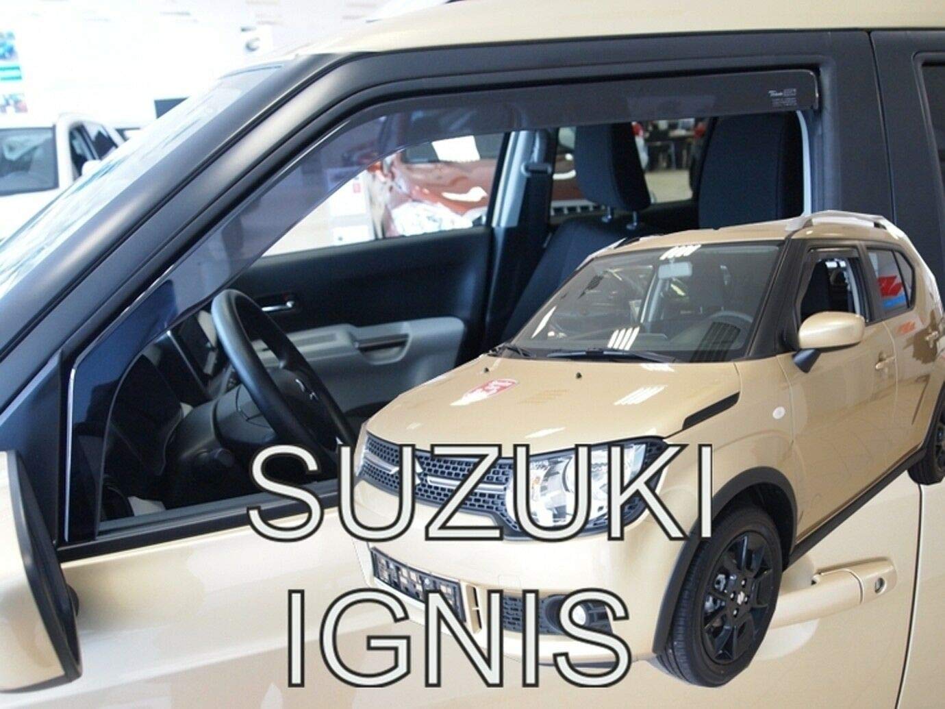 J&J AUTOMOTIVE Deflettori d'Aria per Suzuki Ignis 5-Porte Berlina Dal 2016, Set da 2 Pezzi, Nero Fumé Oscurato Heko