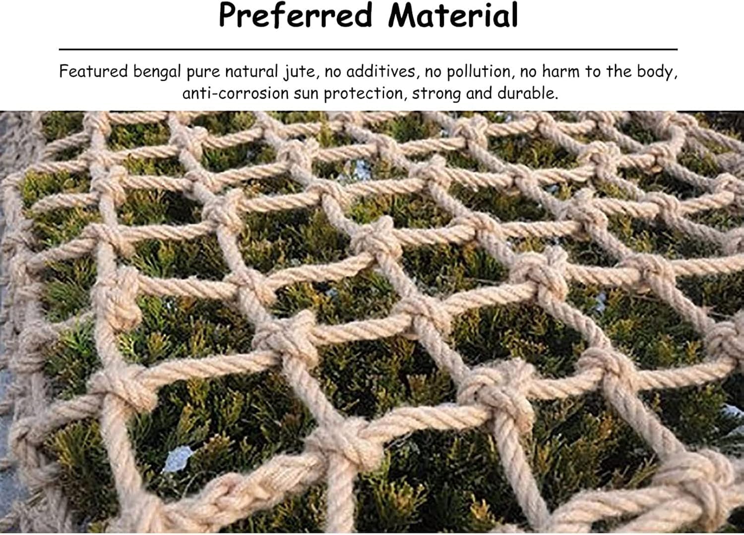 Red de cuerda de cáñamo de yute para protección de plantas de jardín