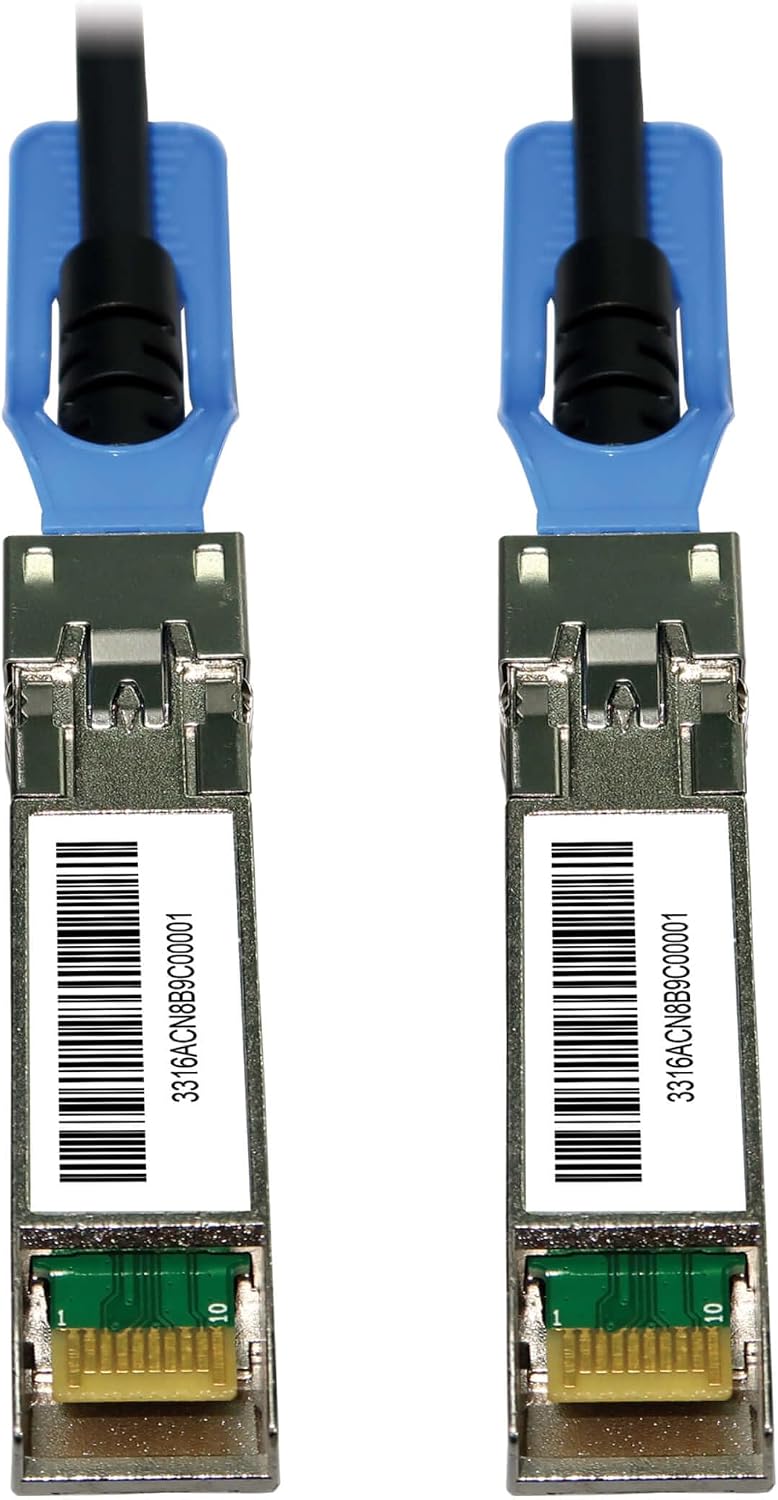 Tripp Lite Series SFP28 to SFP28 25GbE Passive Copper Twinax Direct Attach Cable, 5 Meters / 16.4 Feet, Male-to-Male, SFP-H25G-CU1M Compatible, Black, Lifetime Manufacturer's Warranty (N280-05M-28-BK)