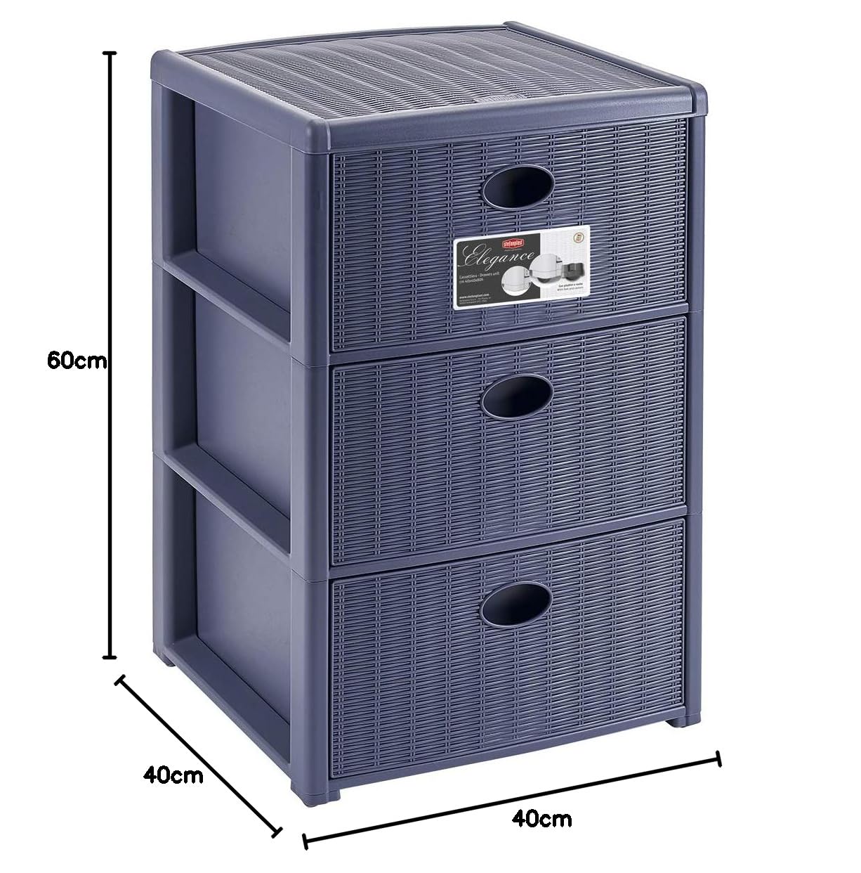CASSETTIERA 3 ELEGANCE 40X40X60 NAVY