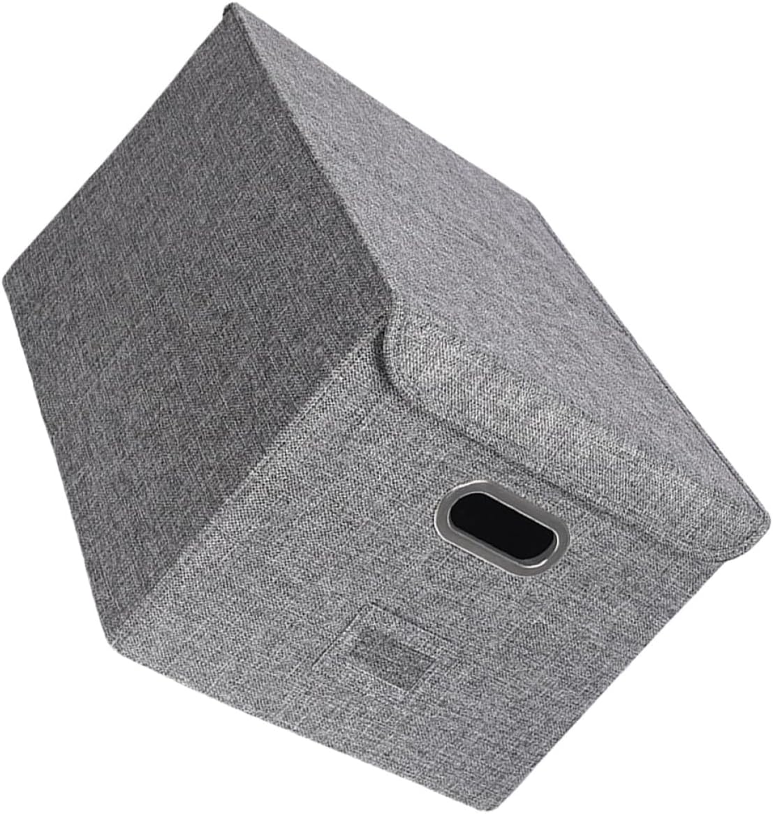 FRCOLOR Large Foldable Clothes Storage Box with Lid, Gray Fabric Closet Organizer, Bedroom Clothes Organizer, Collapsible Storage Bin for Home and Wardrobe
