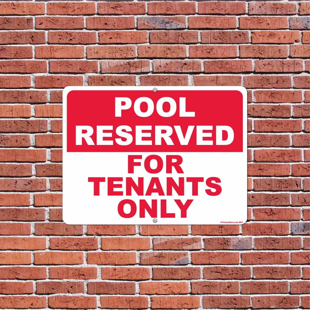 VictoryStore Yard Sign Outdoor Lawn Decorations: Pool Reserved for Tenants Only Aluminum Sign, Size 18 inch x 24 inch