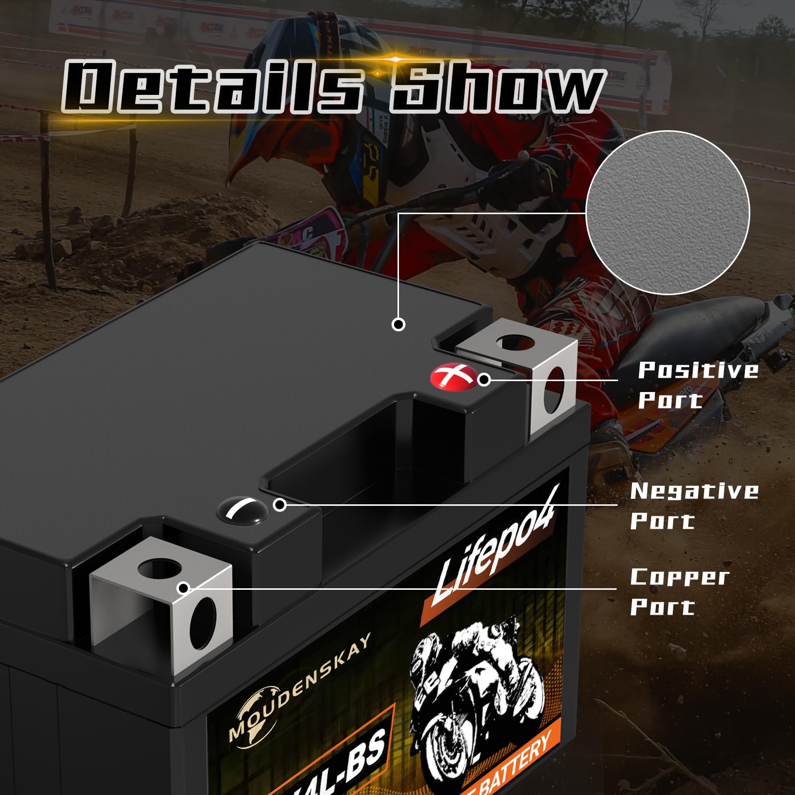 Akumulator litowy do motocykla, 12 V, akumulator litowy Powersports z BMS (YTX4L-BS 12,8 V 2 Ah 200 A) LiFePO4 akumulator rozruchowy do motocykli, ATV, UTV, pojazdów wodnych itp