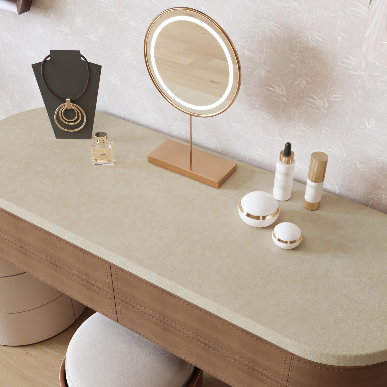 CRE8TIVE Carta da parati in feltro beige, 30 cm x 900 cm, motivo floreale, in velluto, stacca e attacca, per camera da letto, portagioie, rimovibile, in vinile, per mobili, armadi, carta da contatto