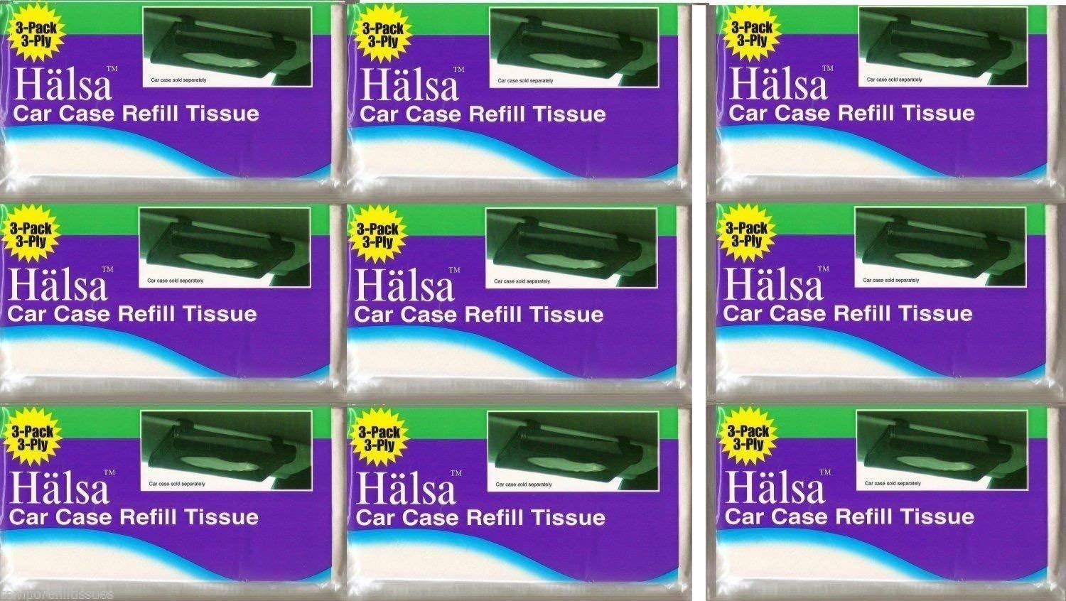 9 Pack HALSA Refill Tissues for Tempo Car Visor Tissue Holder