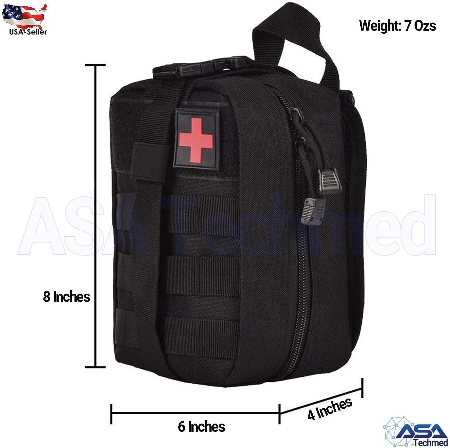 ASA TECHMED Emergency Survival First Aid Kit with Tourniquet, 6" Israeli Bandage, Splint, Molle Pouch and More : Sports & Outdoors