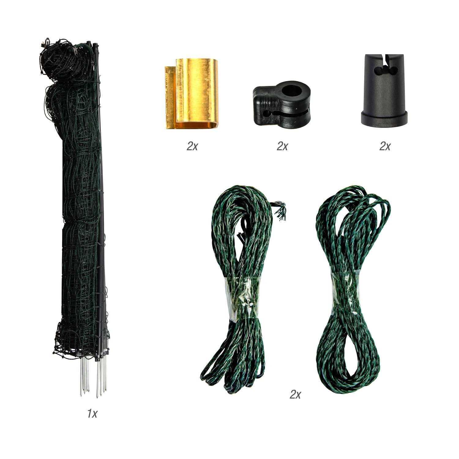 horizont Hundezaun easyLine, 50m lang, 110cm hoch - mobiler Zaun ohne Strom, 14 PVC-Pfähle mit Doppelspitze, Hundezaun Camping, Gartenzaun, grün