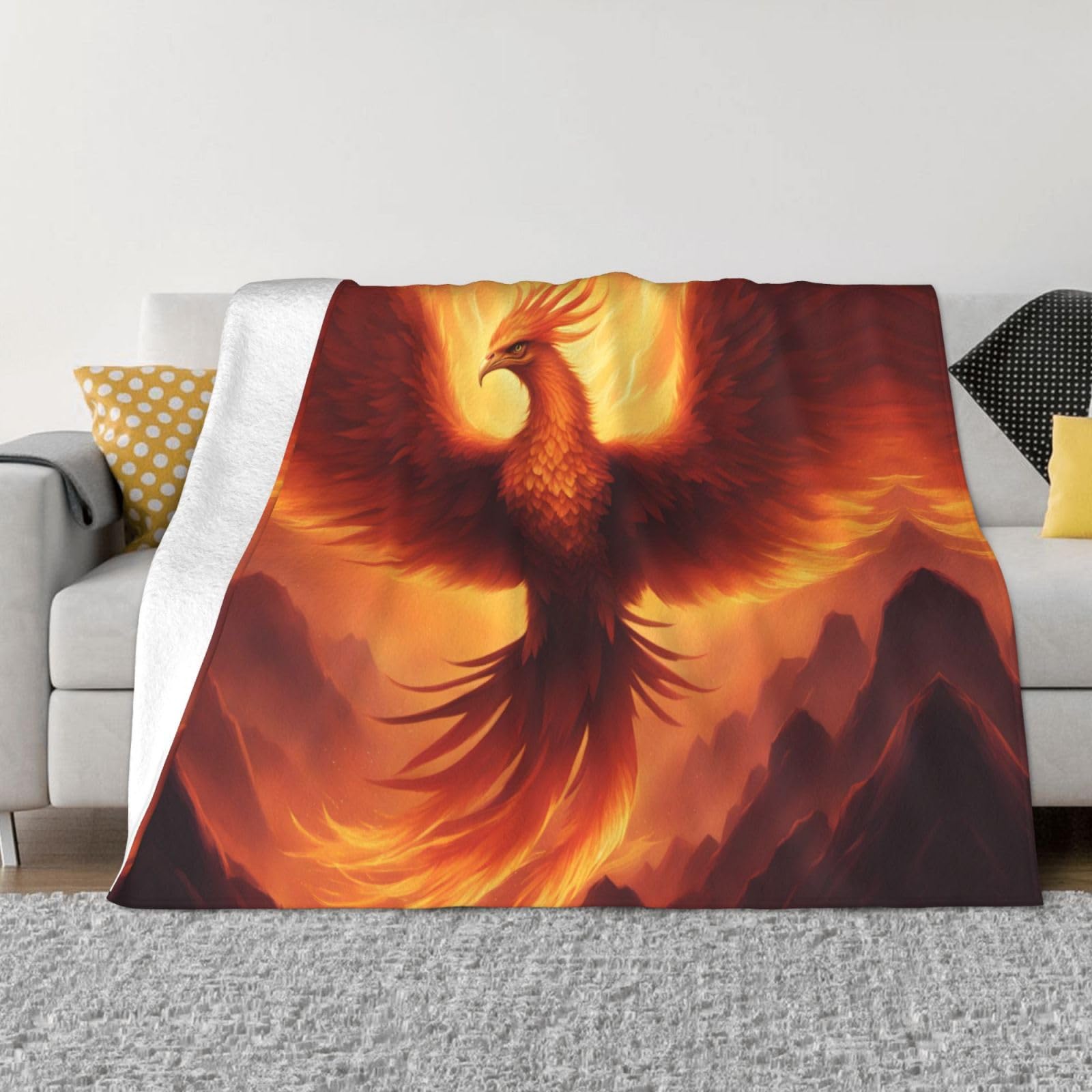 Couverture flanelle Phoenix PHAYAH plaid doux canapé et literie toutes saisons