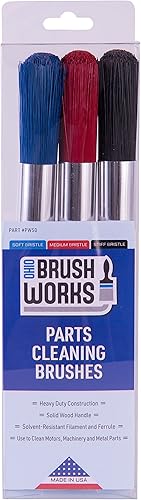 Miniatura 6 de Cepillo de limpieza de piezas, hecho a mano, uso doméstico y automático, mango de madera ergonómica sólida, uso diario, motores limpios, piezas de