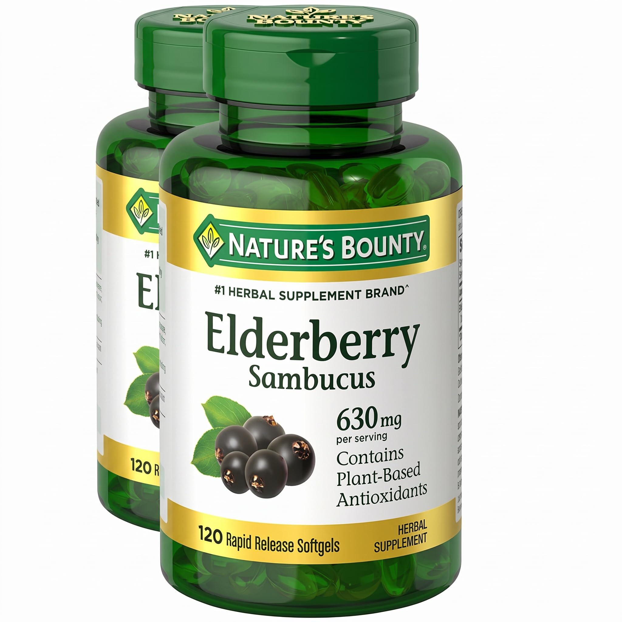 Nature's Bounty Sambucus Elderberry Herbal Supplement, 120 Count — Amazon image 7