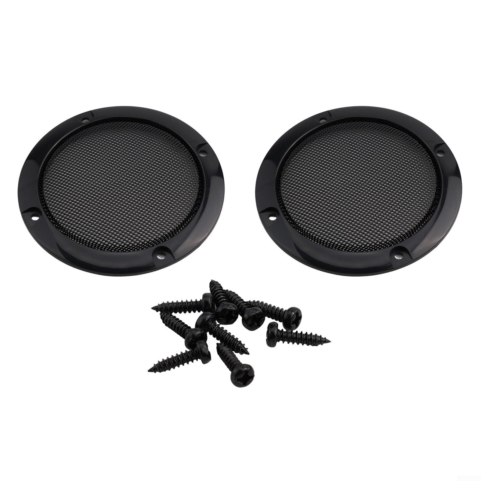 2/4/5/6.5/8/10 Inch Speaker Grille for Car Audio, Metal Mesh Dust Cover with Screws, Water Resistant and Shockproof DIY Speaker Protector Kit, Black(3in)