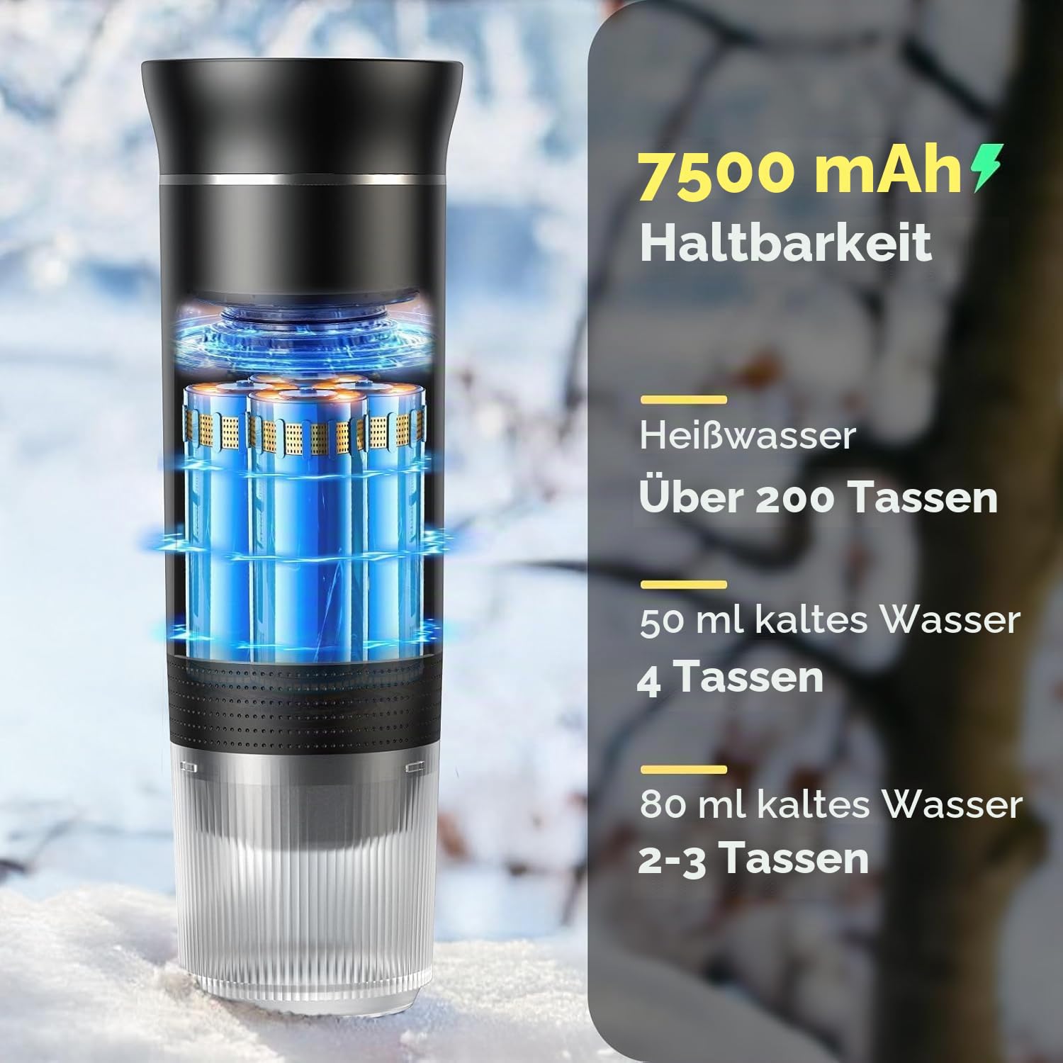 3 in 1 12V Akku Kaffeemaschine, Tragbare Kaffeemaschine, Auto Espressomaschine mit USB, Kompatibel mit kapsel und gemahlener Kaffee, 5 Minuten Schnelles Erhitzen, für camping und wohnmobil gadgets