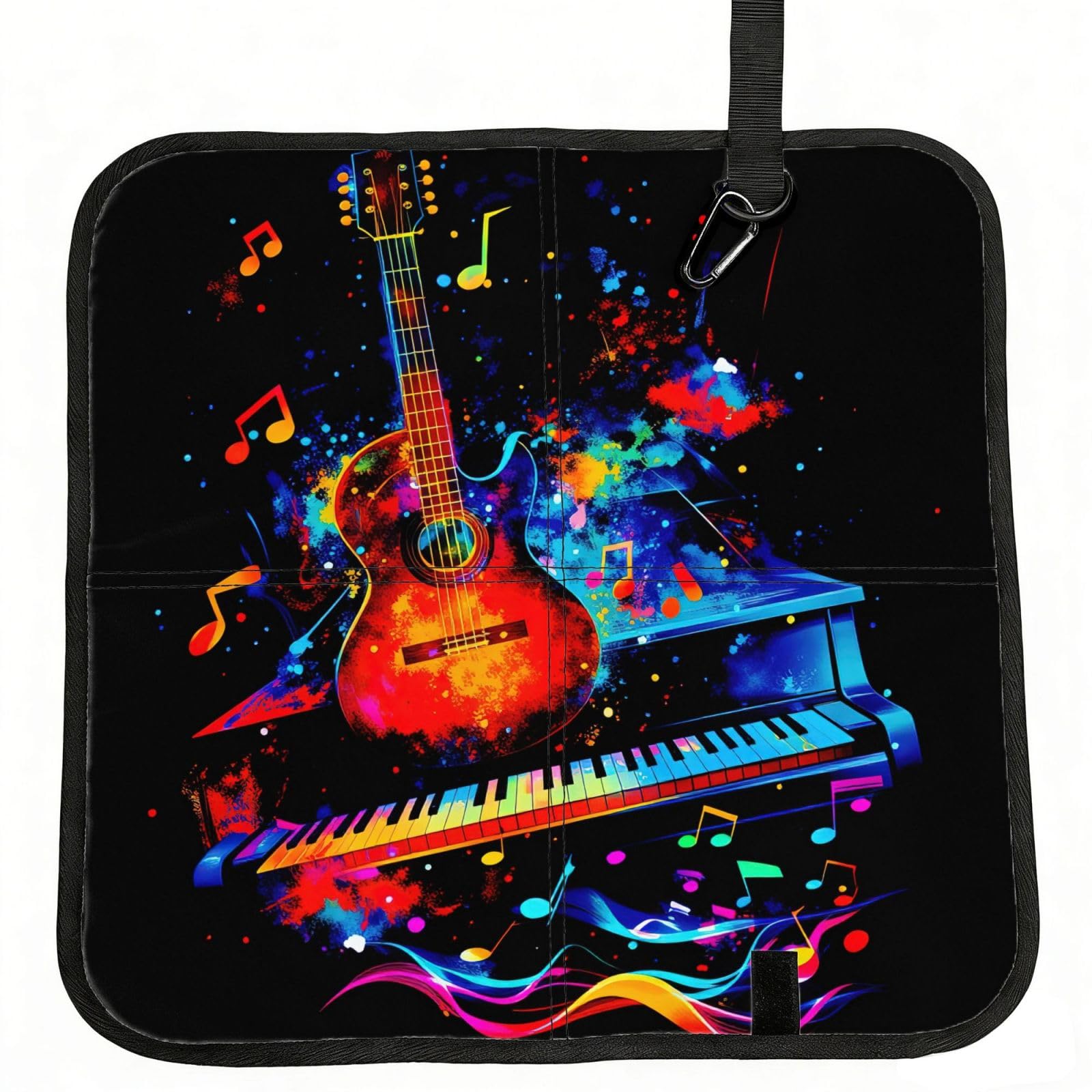 SDEGTHO Rock Guitar Print Padded Seat Pad Folding Cushion Waterproof Bench Mat Portable Outdoor Rest Mat 15.8"