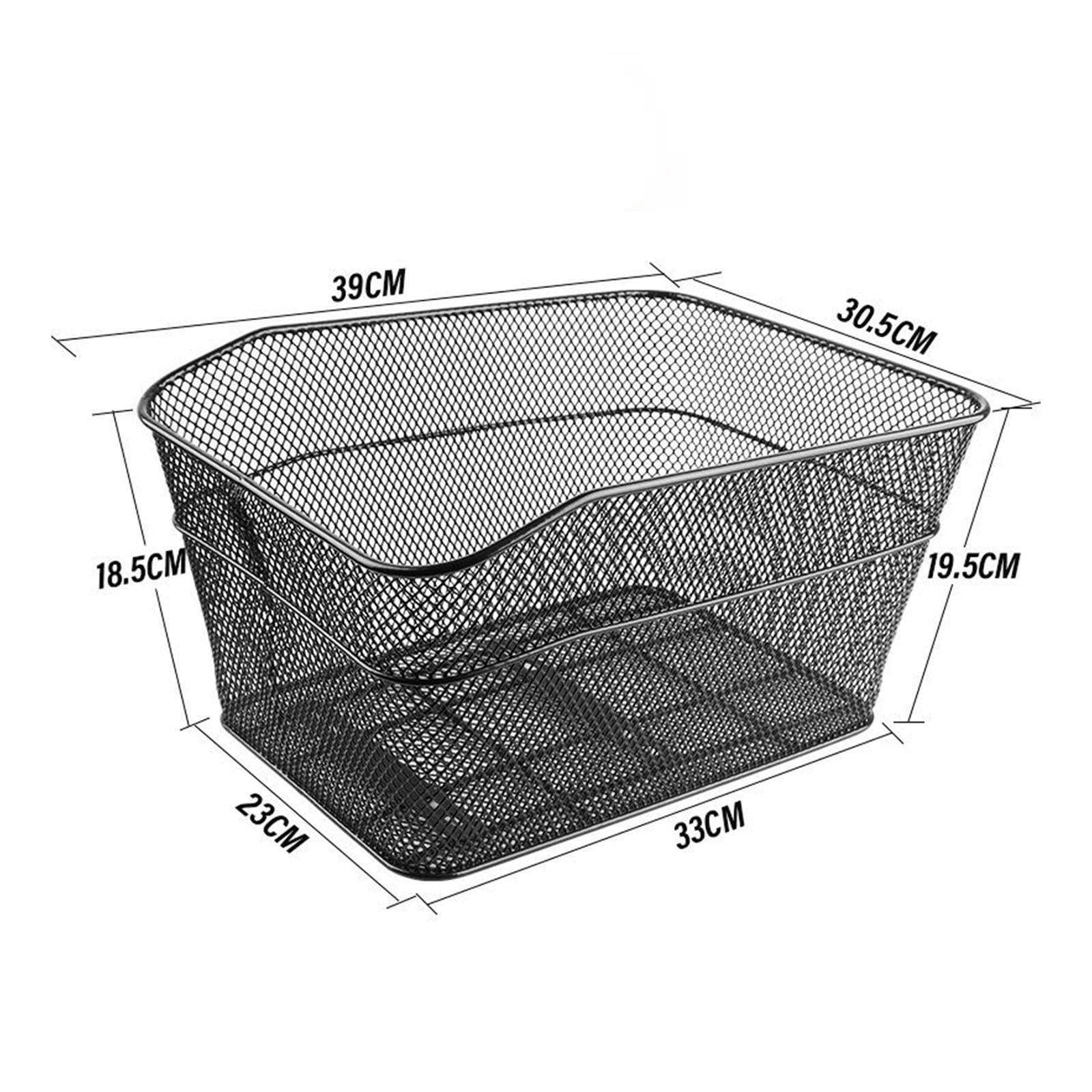 Koszyk rowerowy z przodu/tyłu Koszyk rowerowy tylny metalowy o dużej pojemności 15,35 x 12,01 x 7,68 cala dla zwierząt domowych pasuje do wszystkich ram rowerowych