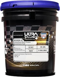 Ultra1Plus Dexron III/Mercon ATF Transmission Fluid - Premium Dexron 3 for Smooth Shifts, 5 Gallon Pail