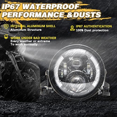 Miniatura 6 de 7 "7 pulgadas redondo LED motocicleta faro montaje con 7 pulgadas vivienda cubo DRL luces de señal de giro para faros de motocicleta