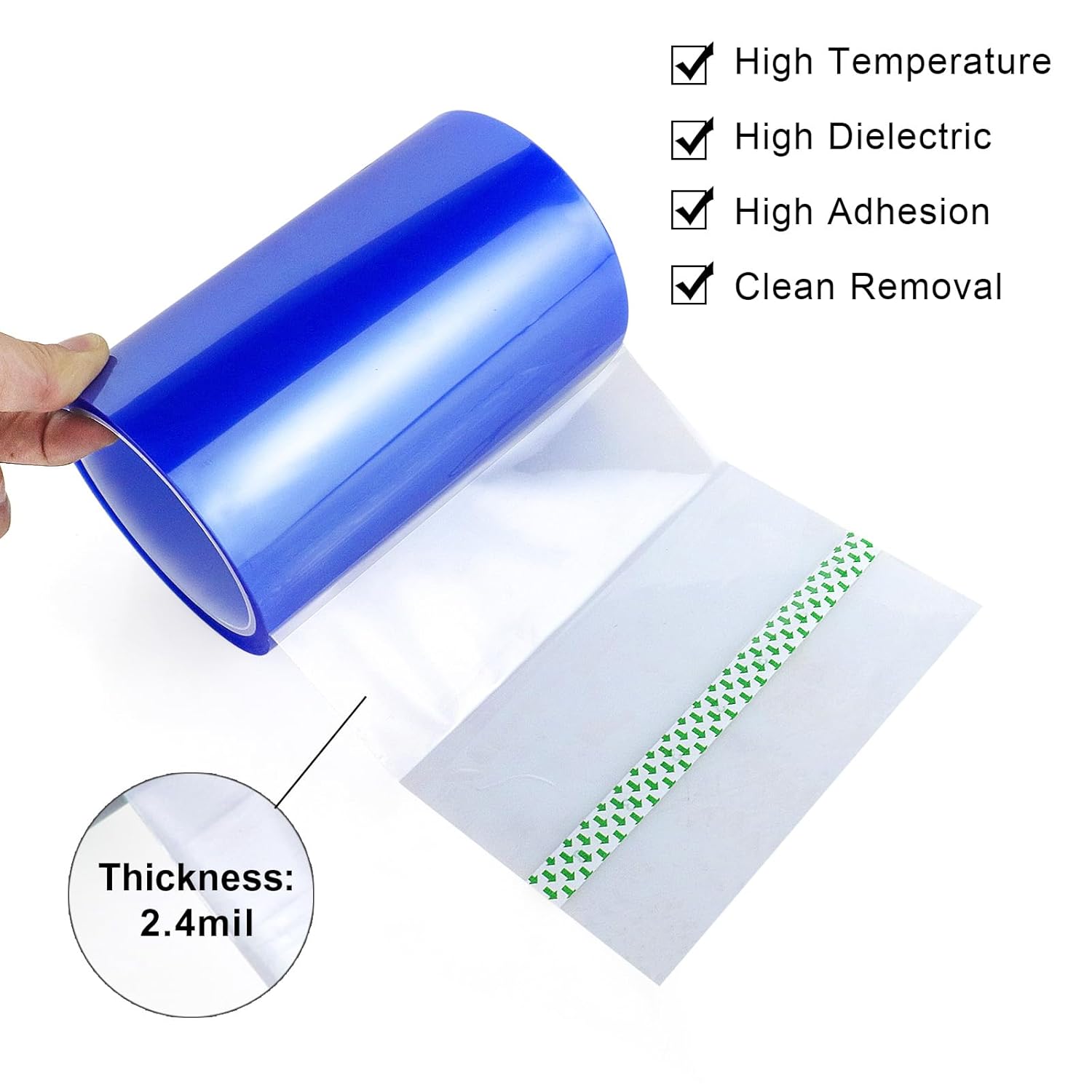 BOMEI PACK High Temp Tape, 6'' Wide Blue Heat Transfer Tape,150mm × 33m (108ft) High Temperature Masking Tape for Tumbler Sublimation Print, Heat Vinyl Press Tape, No Residue