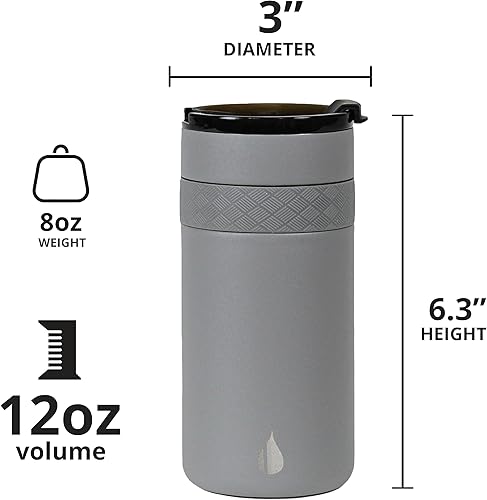 Miniatura 10 de Elemental Duo-Sip - Vaso aislado 2 en 1 con tapa 100% a prueba de fugas y tapa delgada de 12 onzas, vaso de acero inoxidable de triple pared para