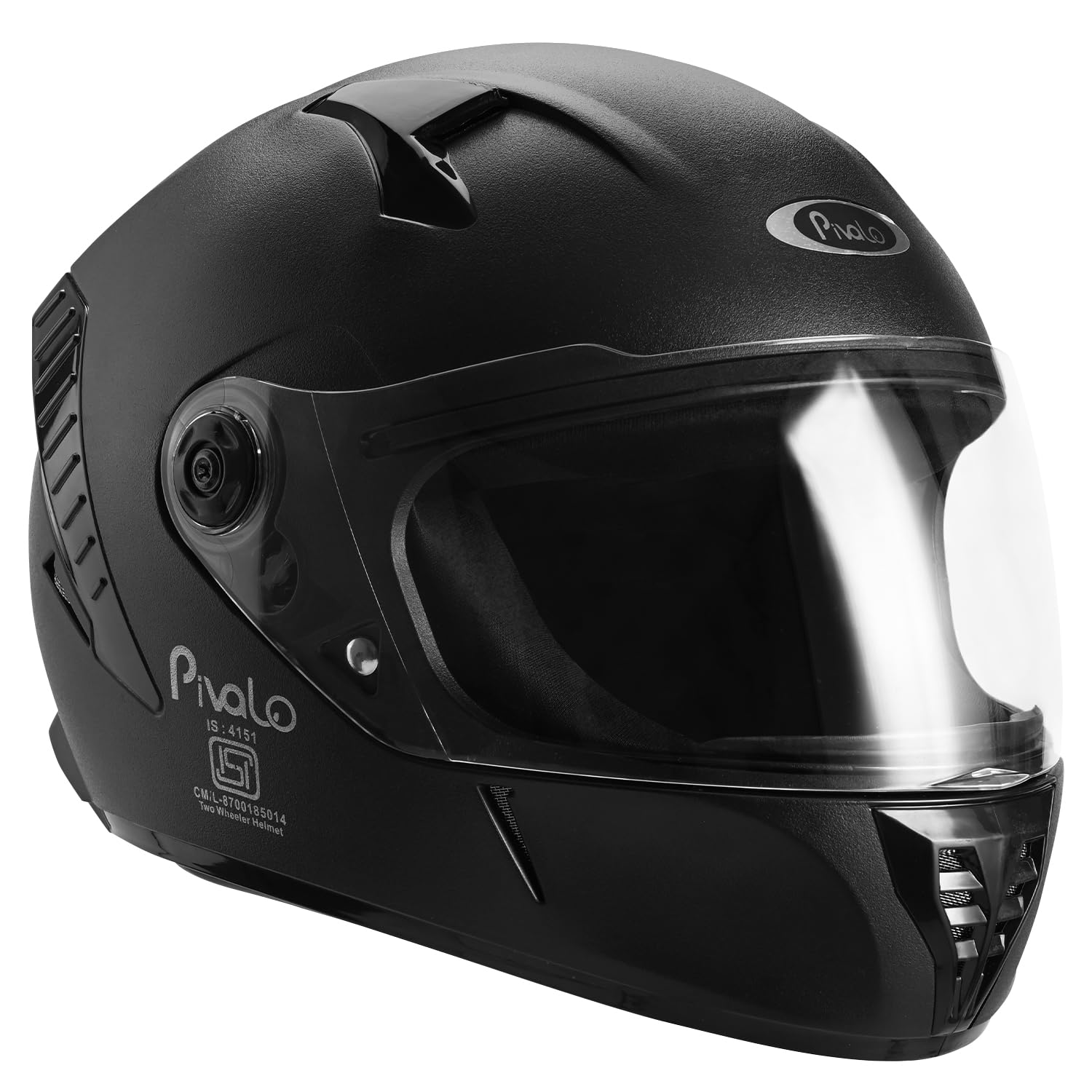 Pivalo 580MM VAYU Full Face Helmet with Outer Clear Visor Matt Finish Scratch Resistant for Bike Scooty Riding Men and Women (Pack of 1, Black)-image-32