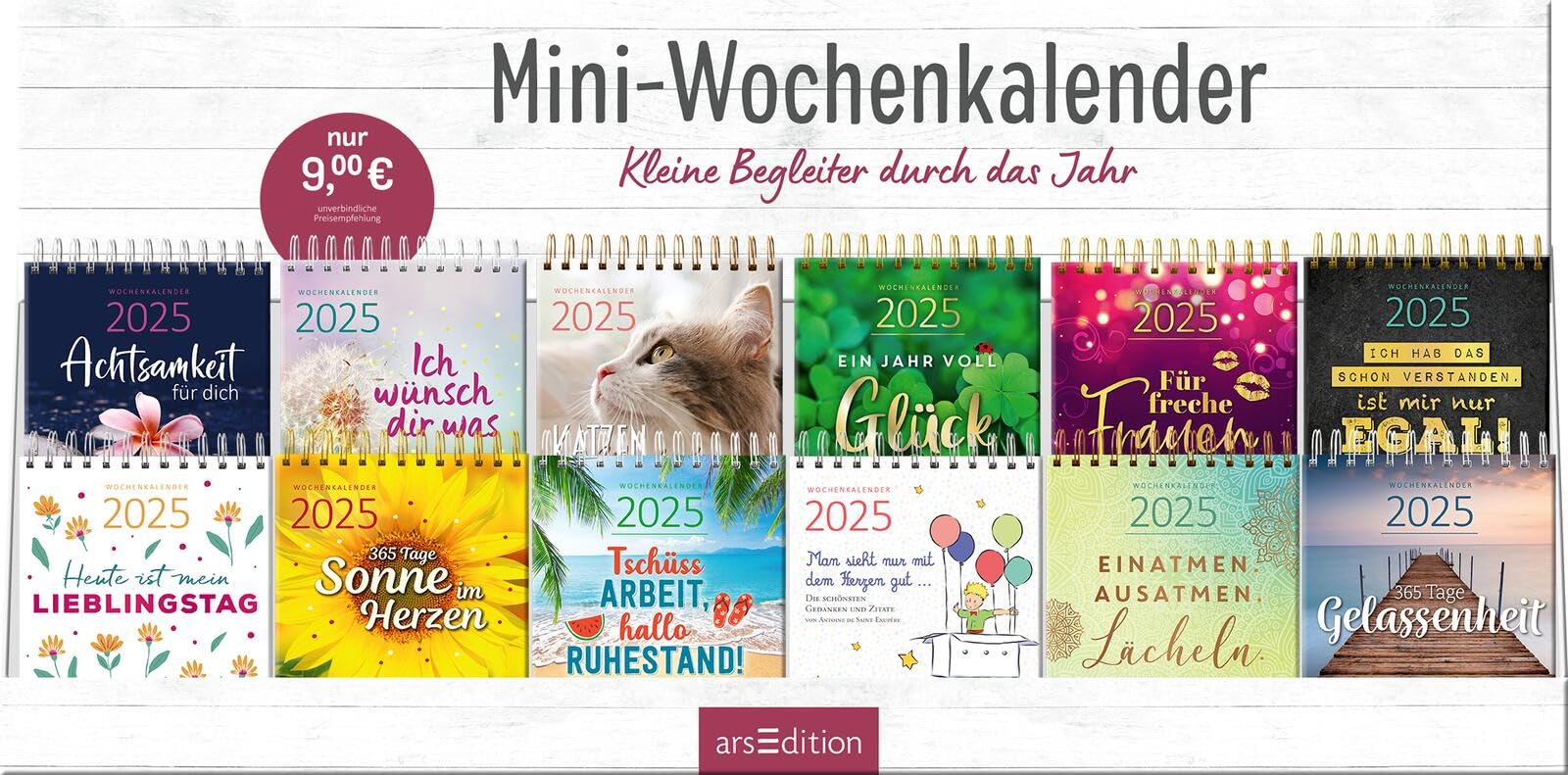 Display Mini-Wochenkalender 2025: Mit 12 x 5 Ex. | Kleine Tischkalender voller Inspirationen für jeden Tag