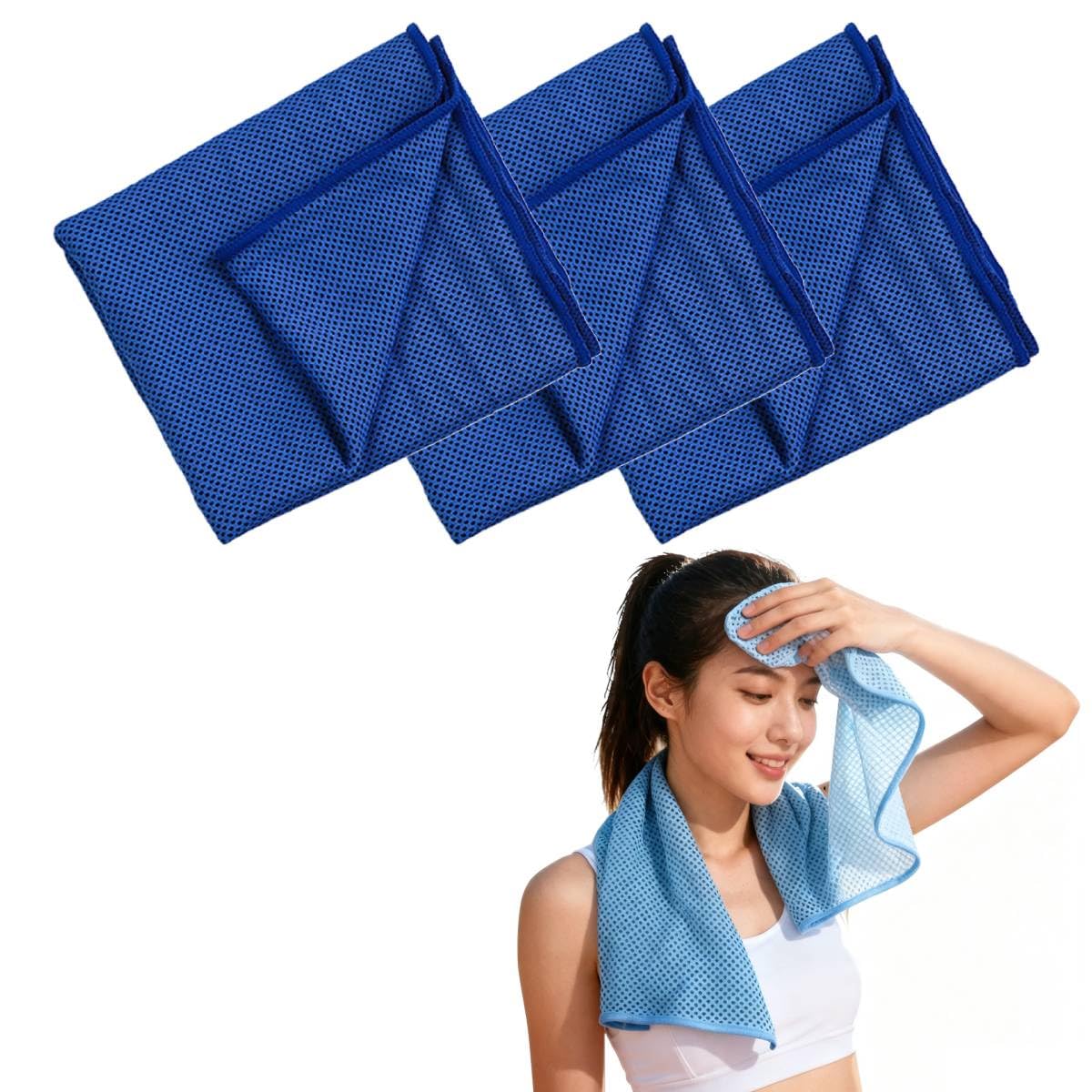 Cooling Towel Instant Ice Cool Cloths Sport Towel for Workout Cycling，30 * 80 Dark Blue